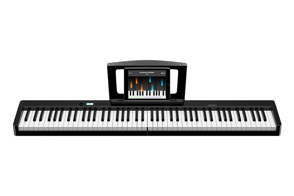 Terence V30 digital piano in Black with music stand – electronic piano product display
