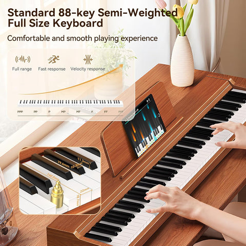 Terence P10 Digital Piano – 88-Key Weighted Electronic Piano with Three Pedals