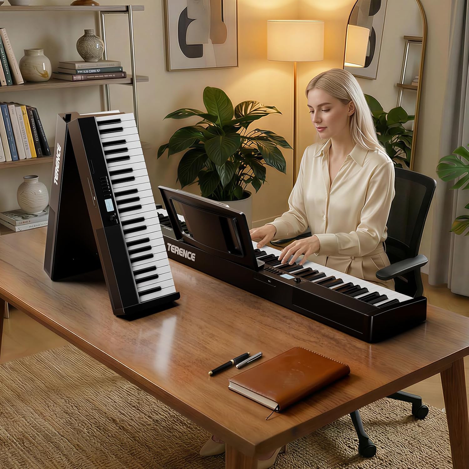 Terence V30 Pro Foldable 88-Key Digital Piano with Fully Weighted Keys
