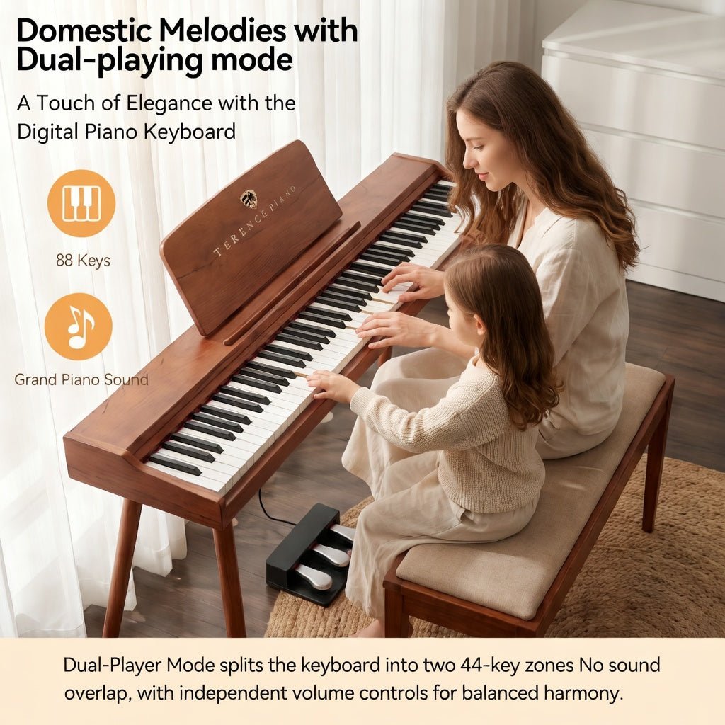 Terence P10 Digital Piano – 88 - Key Weighted Electronic Piano with Three Pedals - terenceofficial