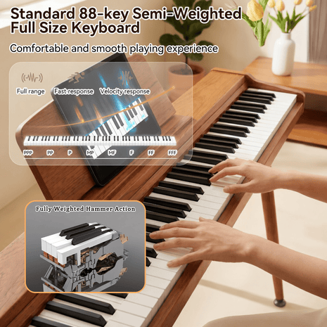 Terence P10 Digital Piano – 88 - Key Weighted Electronic Piano with Three Pedals - terenceofficial