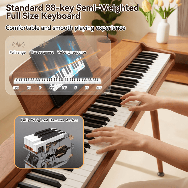 Terence P10 Digital Piano – 88 - Key Weighted Electronic Piano with Three Pedals - terenceofficial