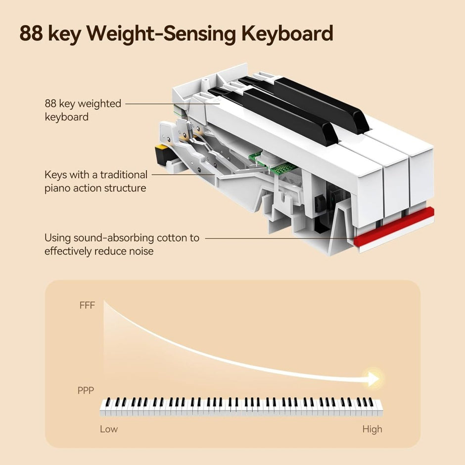 Terence P10 Digital Piano – 88 - Key Weighted Electronic Piano with Three Pedals - terenceofficial