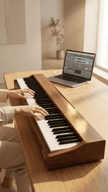 Terence P37 88-Key Weighted Digital Piano with Stand & Triple Pedal - Wood Grain - terenceofficial