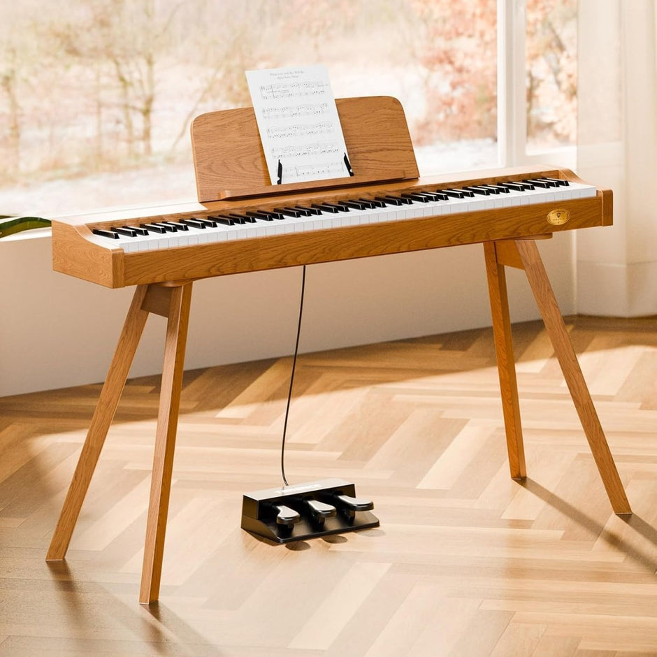 Terence P37 88 - Key Weighted Digital Piano with Stand & Triple Pedal - Wood Grain（副本） - terenceofficial