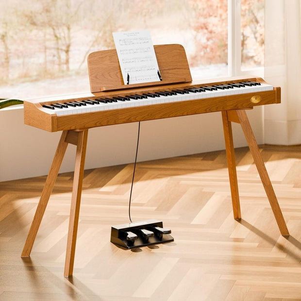 Terence P37 88 - Key Weighted Digital Piano with Stand & Triple Pedal - Wood Grain（副本） - terenceofficial