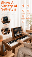 Terence P37 88-Key Weighted Digital Piano with Stand & Triple Pedal - Wood Grain - terenceofficial
