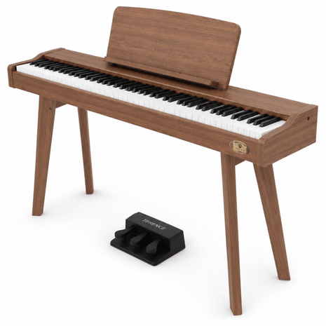 Terence P37 88-Key Weighted Digital Piano with Stand & Triple Pedal - Wood Grain - terenceofficial