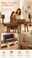 Terence P37 88-Key Weighted Digital Piano with Stand & Triple Pedal - Wood Grain - terenceofficial