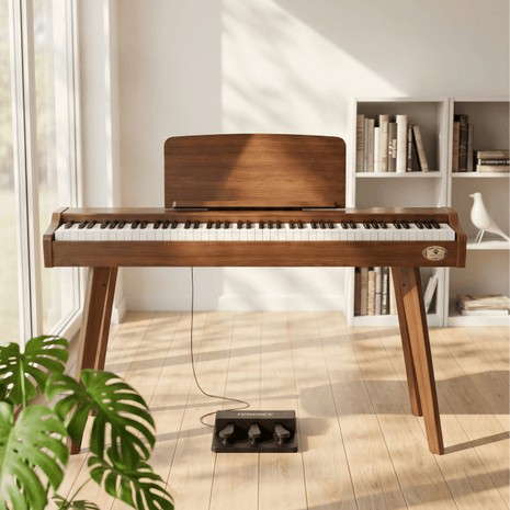 Terence P37 88-Key Weighted Digital Piano with Stand & Triple Pedal - Wood Grain - terenceofficial