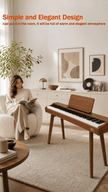 Terence P37 88-Key Weighted Digital Piano with Stand & Triple Pedal - Wood Grain - terenceofficial