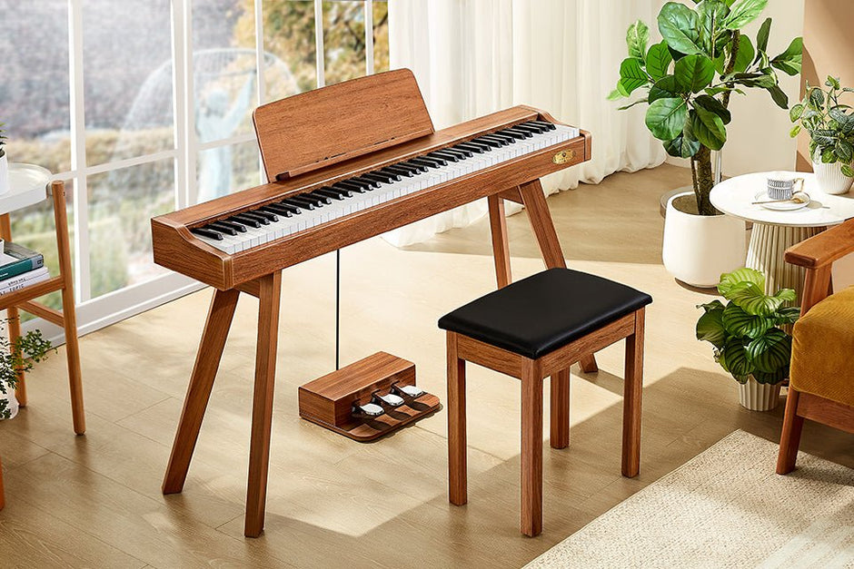 Terence P37 88 - Key Weighted Digital Piano with Stand & Triple Pedal - Wood Grain（副本） - terenceofficial