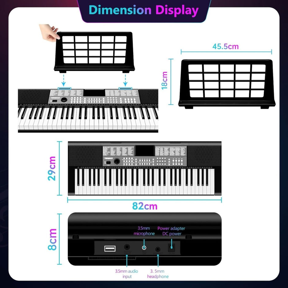 TERENCE SP - 01 61 - Key Digital Keyboard Piano with Dual HiFi Speakers - terenceofficial