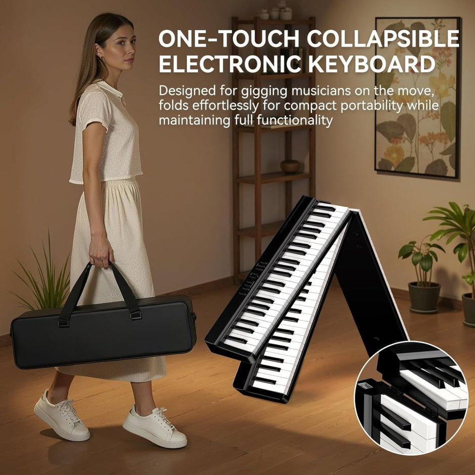 Terence V20 88 - Key Foldable Digital Piano with Semi - Weighted Keys Bluetooth & MIDI - terenceofficial
