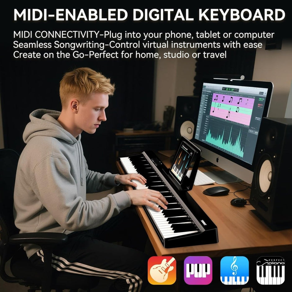 Terence V20 88 - Key Foldable Digital Piano with Semi - Weighted Keys Bluetooth & MIDI - terenceofficial