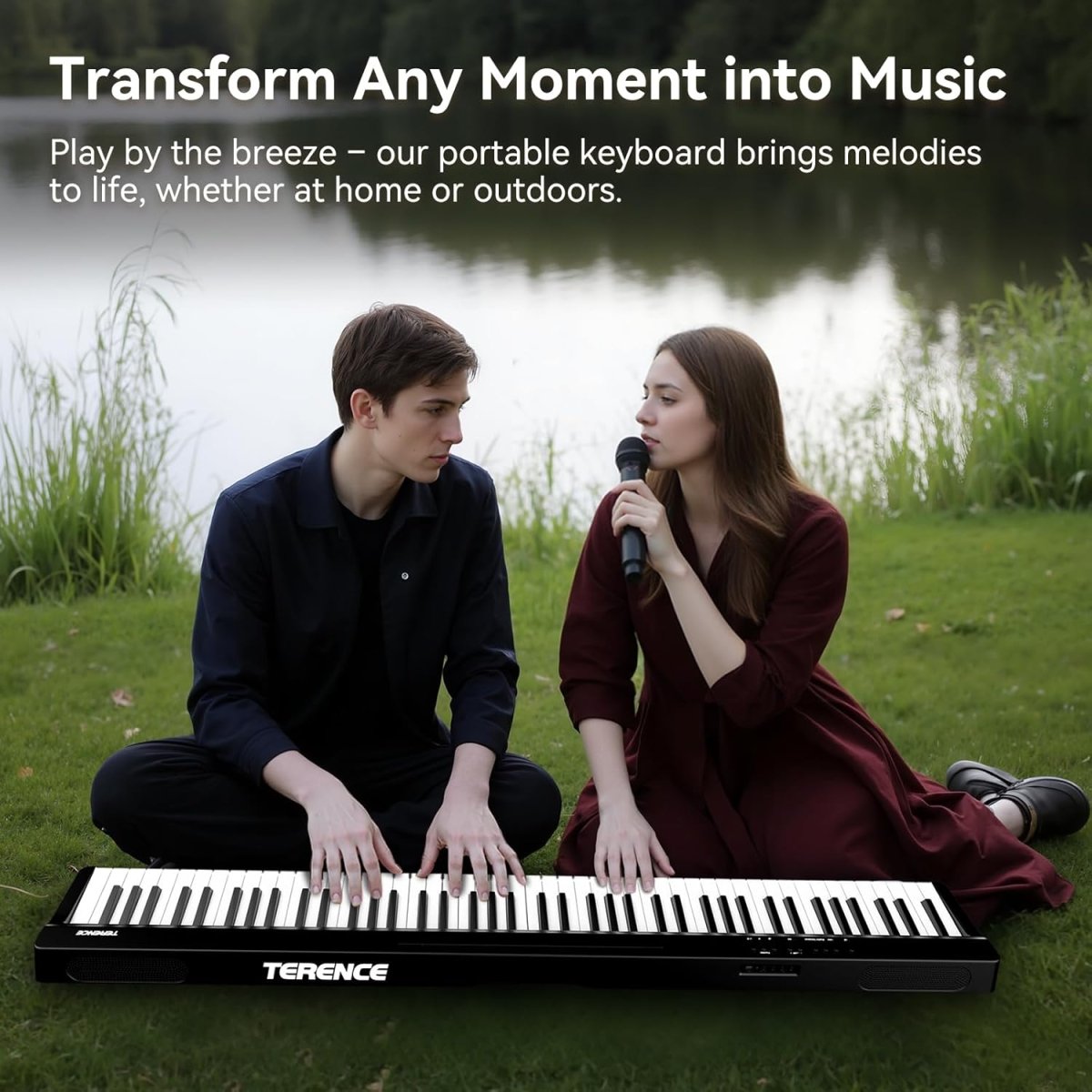 Terence V20 88 - Key Foldable Digital Piano with Semi - Weighted Keys Bluetooth & MIDI - terenceofficial