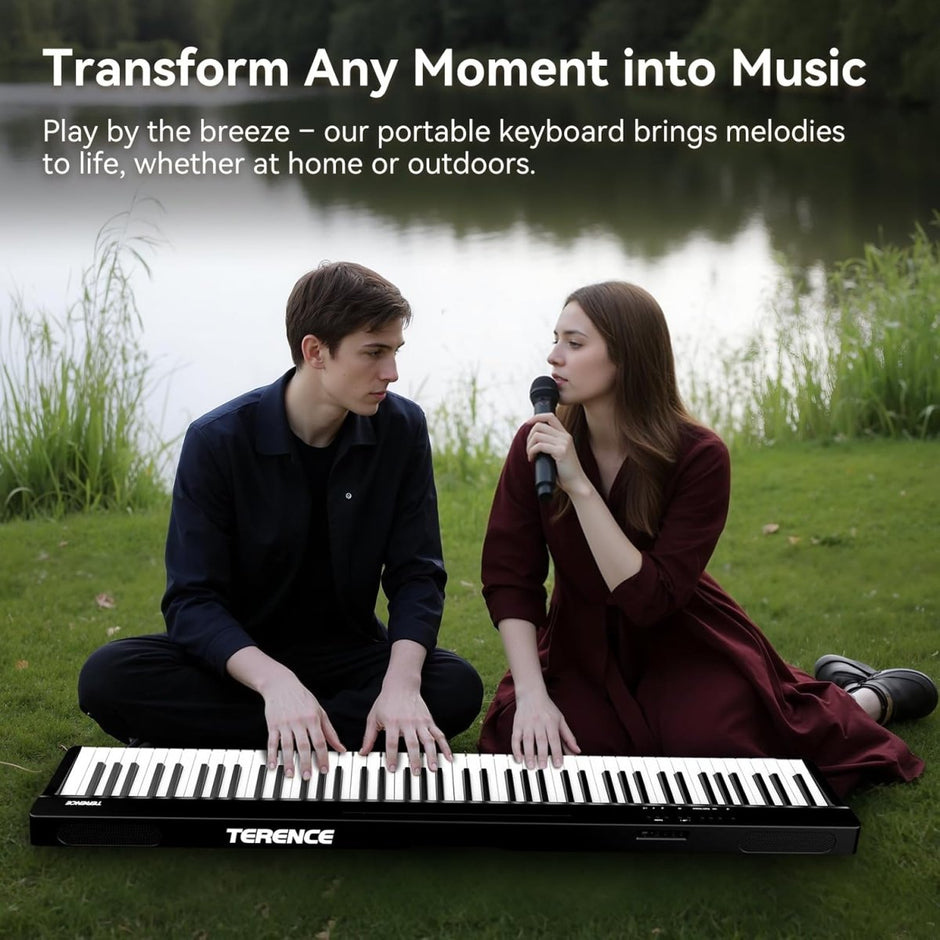 Terence V20 88 - Key Foldable Digital Piano with Semi - Weighted Keys Bluetooth & MIDI - terenceofficial
