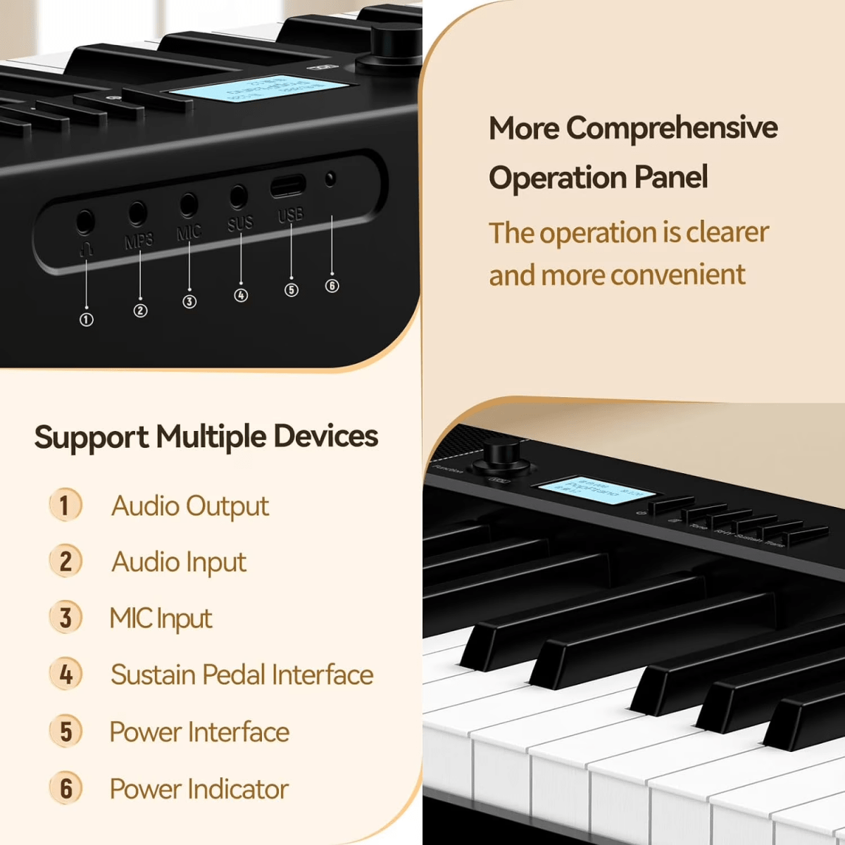 Terence V30 Pro Foldable 88 - Key Digital Piano with Fully Weighted Keys - terenceofficial