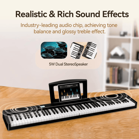Terence V30 Pro Foldable 88 - Key Digital Piano with Fully Weighted Keys - terenceofficial