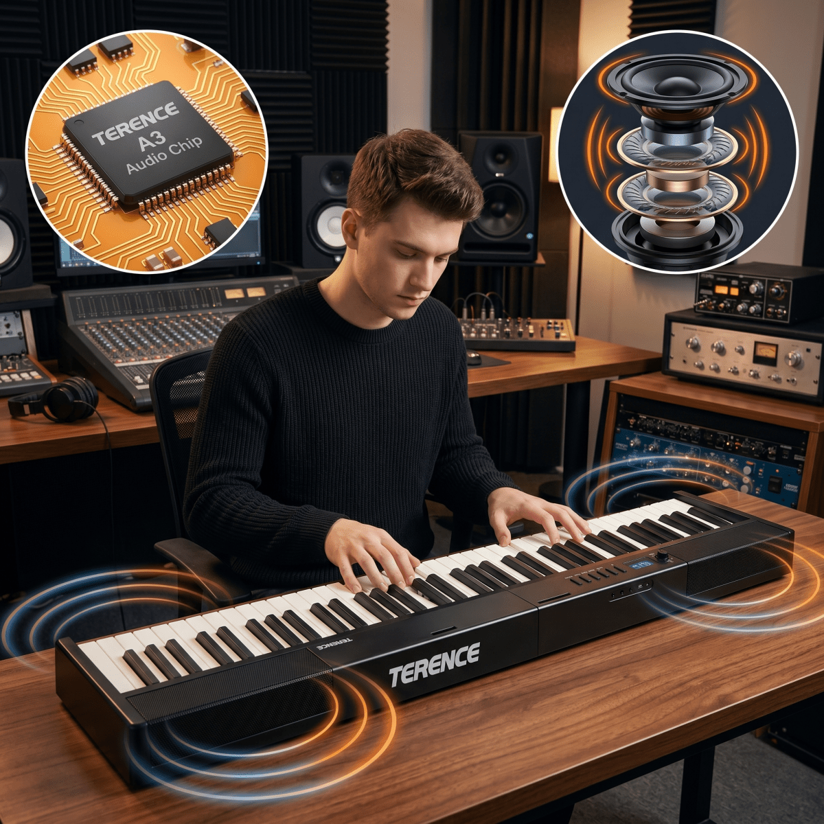 Terence V30 Pro Foldable 88 - Key Digital Piano with Fully Weighted Keys - terenceofficial