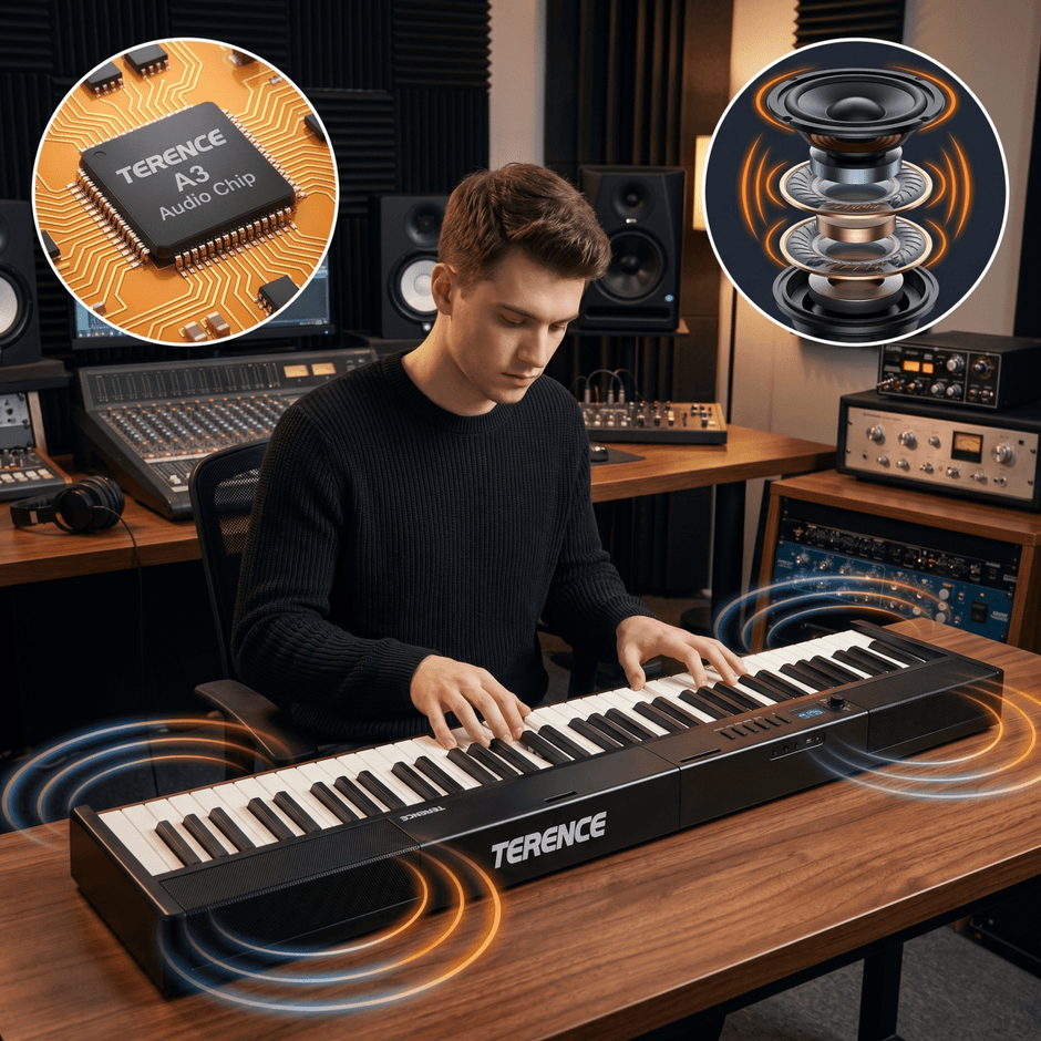 Terence V30 Pro Foldable 88 - Key Digital Piano with Fully Weighted Keys - terenceofficial