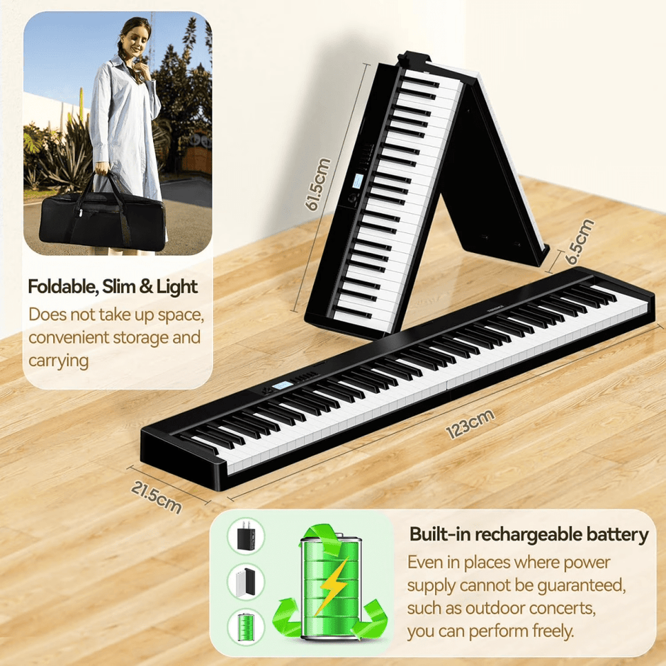 Terence V30 Pro Foldable 88 - Key Digital Piano with Fully Weighted Keys - terenceofficial