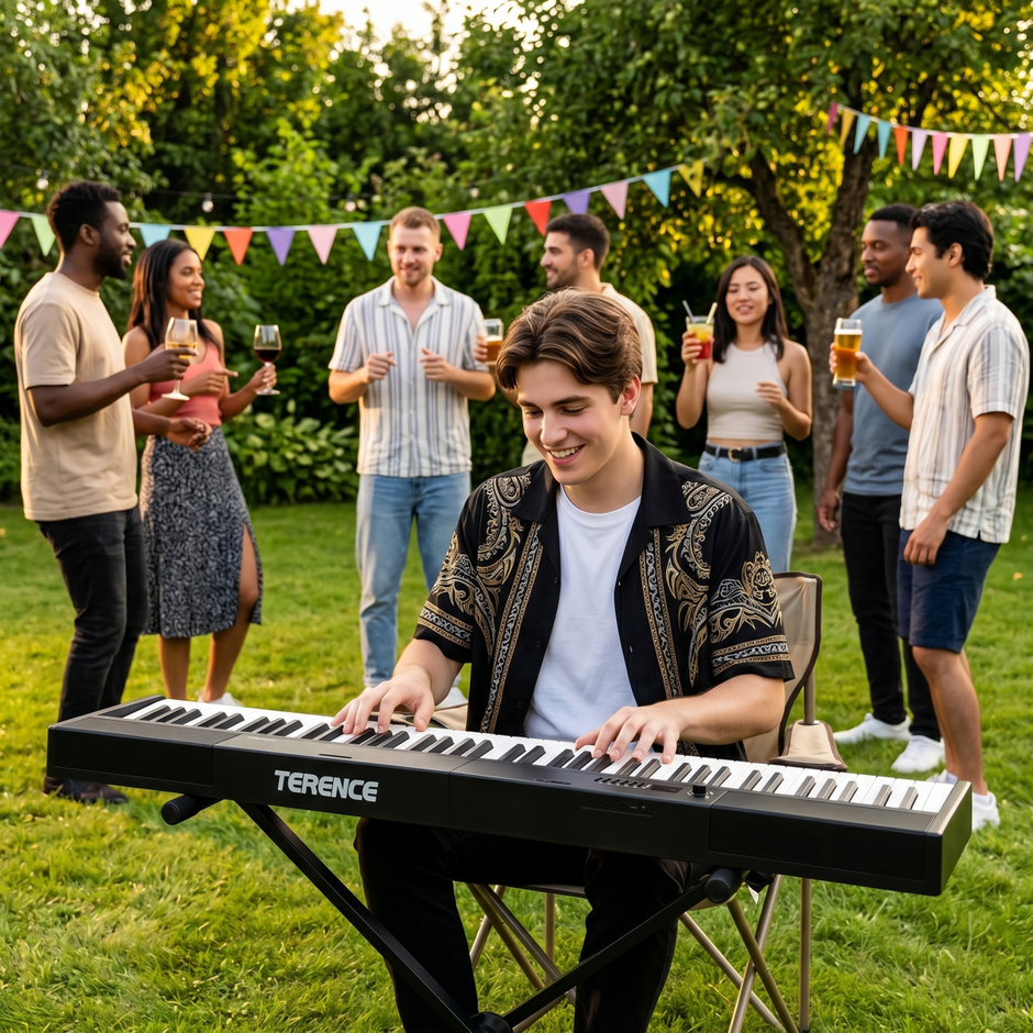 Terence V30 Pro Foldable 88 - Key Digital Piano with Fully Weighted Keys - terenceofficial