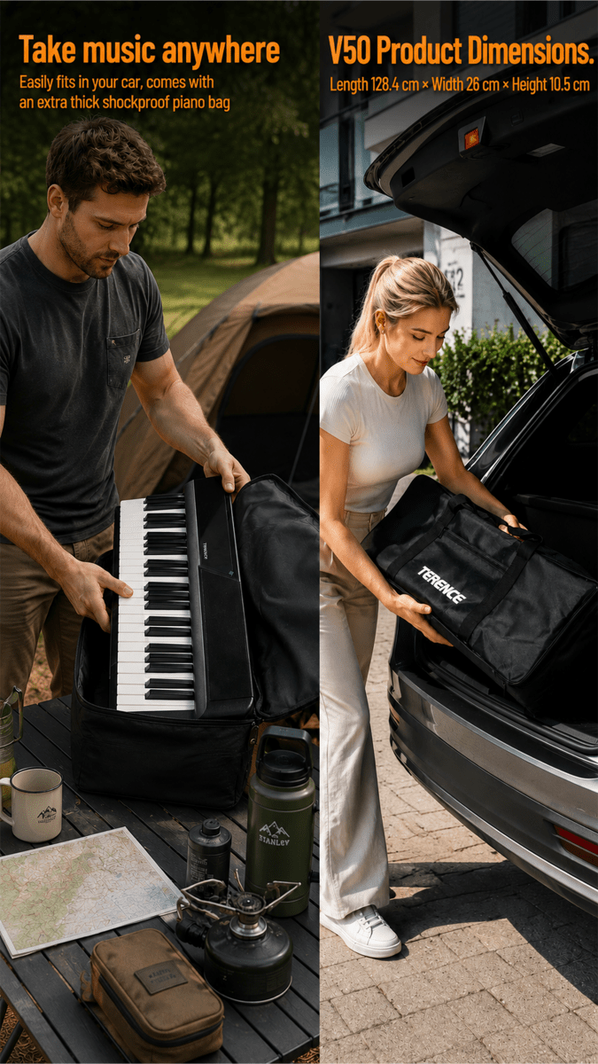 Terence V50 Foldable Digital Piano - terenceofficial