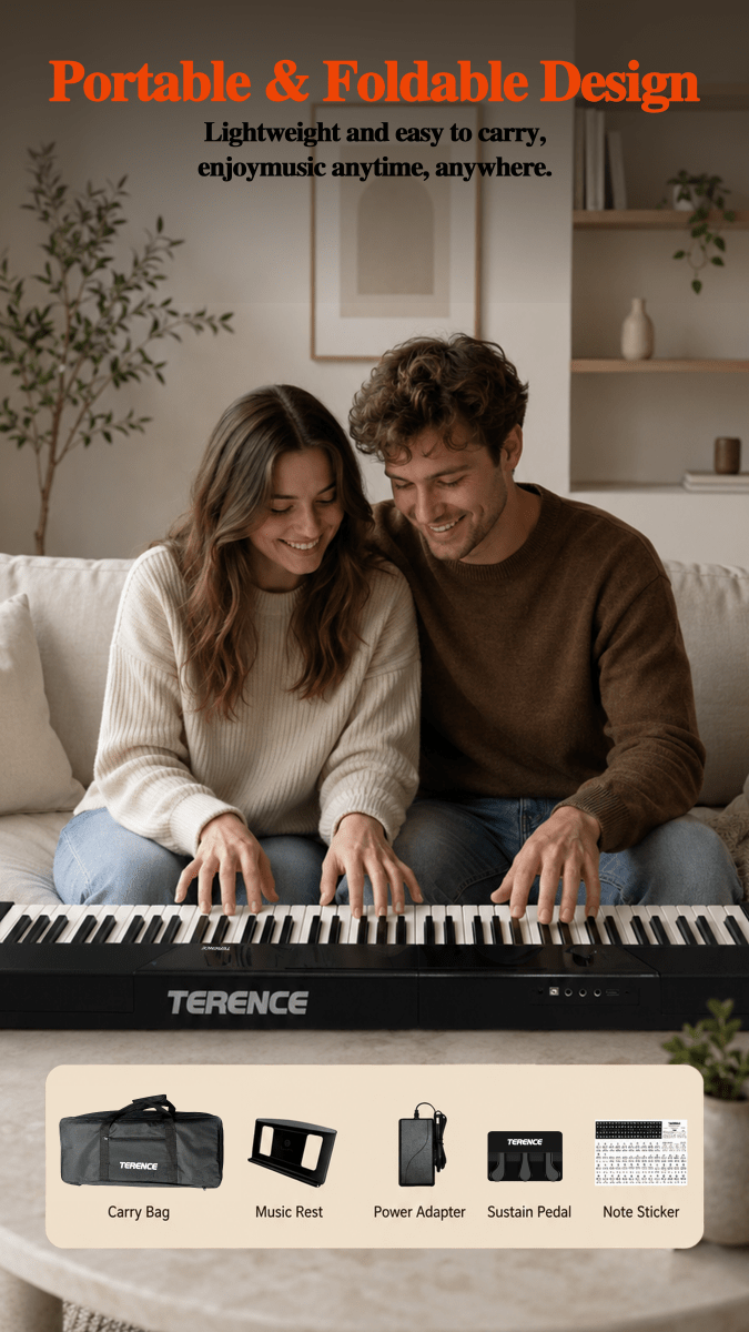 Terence V50 Foldable Digital Piano - terenceofficial