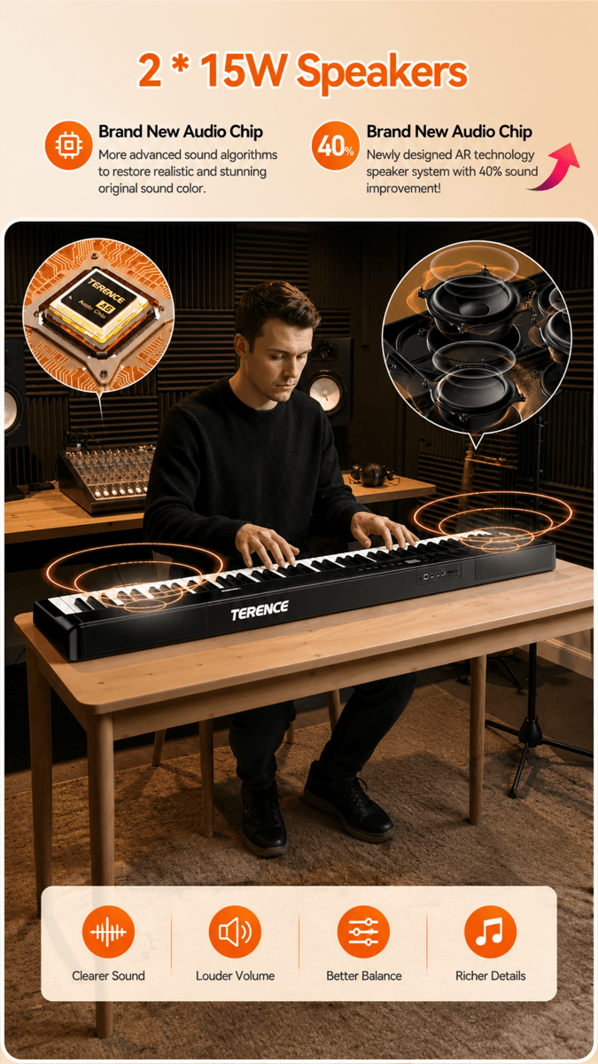 Terence V50 Foldable Digital Piano - terenceofficial