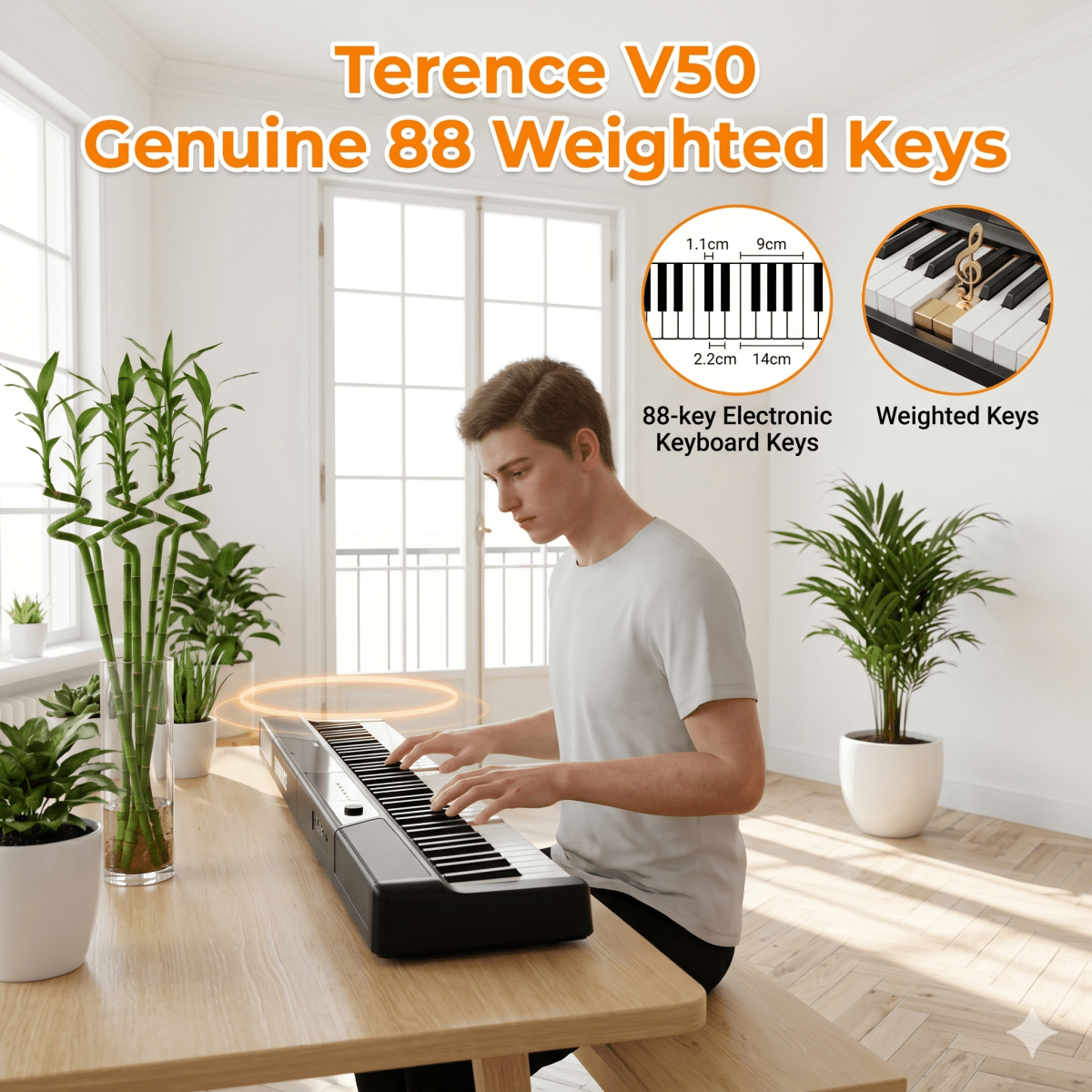 Terence V50 Foldable Digital Piano - terenceofficial