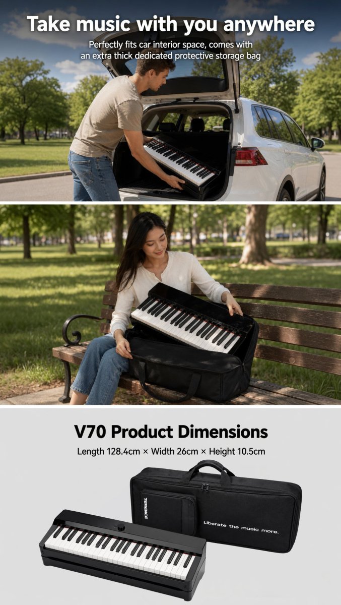 Terence V70 Foldable Digital Piano - terenceofficial